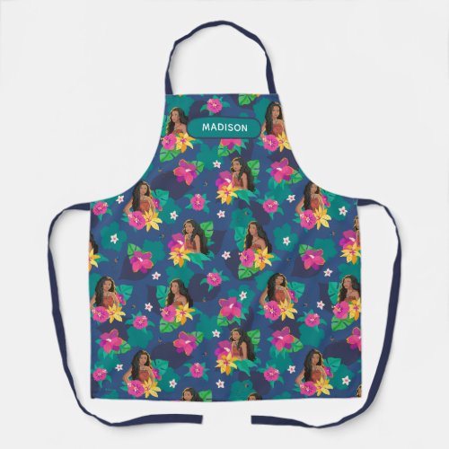 Moana Live Action Floral Seamless Pattern Apron