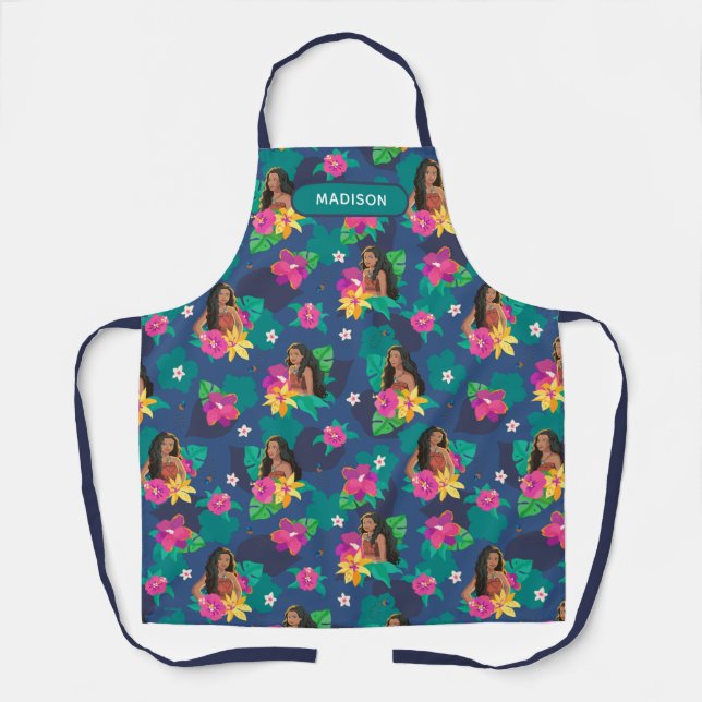 Moana Live Action Floral Seamless Pattern Apron (Front)