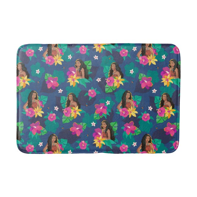 Moana Live Action Floral Seamless Pattern Bath Mat (Front)