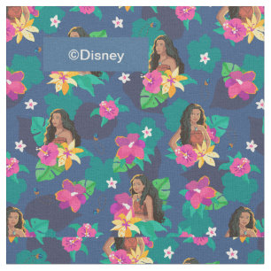 Moana Live Action Floral Seamless Pattern Fabric