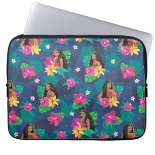 Moana Live Action Floral Seamless Pattern Laptop Sleeve