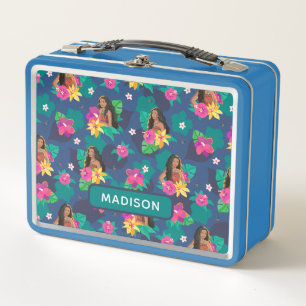 Moana Live Action Floral Seamless Pattern Metal Lunch Box
