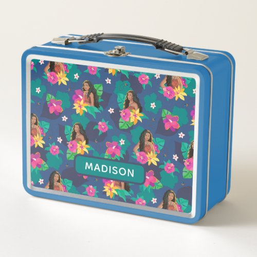 Moana Live Action Floral Seamless Pattern Metal Lunch Box