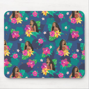 Moana Live Action Floral Seamless Pattern Mouse Pad