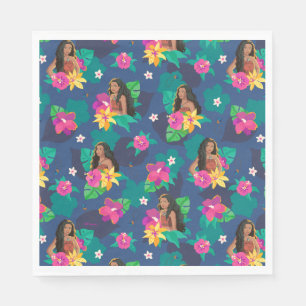 Moana Live Action Floral Seamless Pattern Napkins