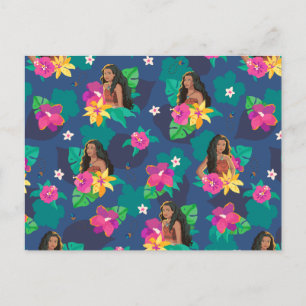 Moana Live Action Floral Seamless Pattern Postcard