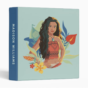 Moana Live Action Tropical Canoe Portrait 3 Ring Binder