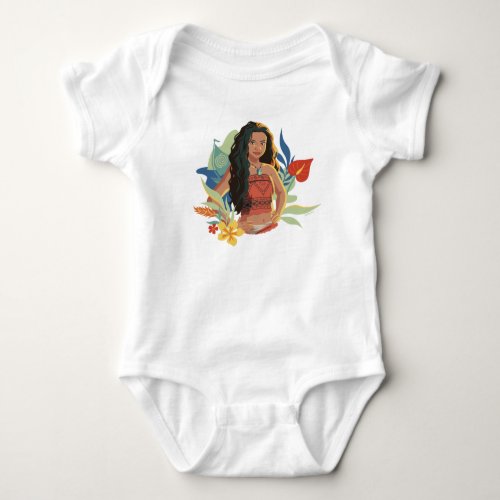 Moana Live Action Tropical Canoe Portrait Baby Bodysuit