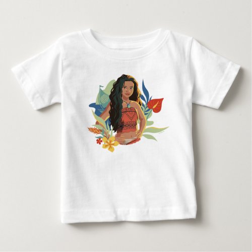 Moana Live Action Tropical Canoe Portrait Baby T-Shirt