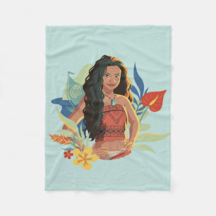 Moana Live Action Tropical Canoe Portrait Fleece Blanket