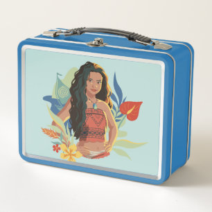 Moana Live Action Tropical Canoe Portrait Metal Lunch Box