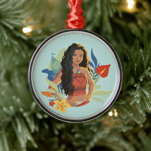 Moana Live Action Tropical Canoe Portrait Metal Ornament