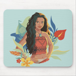 Moana Live Action Tropical Canoe Portrait Mouse Pad