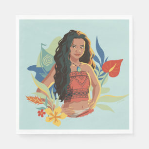 Moana Live Action Tropical Canoe Portrait Napkins