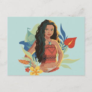 Moana Live Action Tropical Canoe Portrait Postcard
