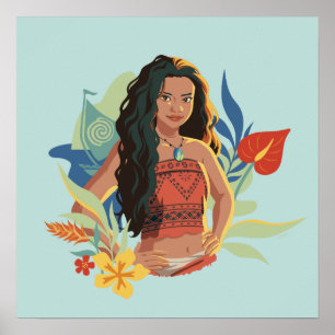 Moana Live Action Tropical Canoe Portrait Poster