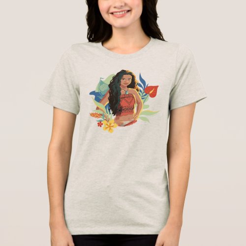 Moana Live Action Tropical Canoe Portrait Tri-Blend Shirt