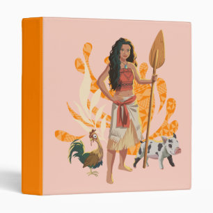 Moana Live Action Wayfinder Pua Heihei Graphic 3 Ring Binder
