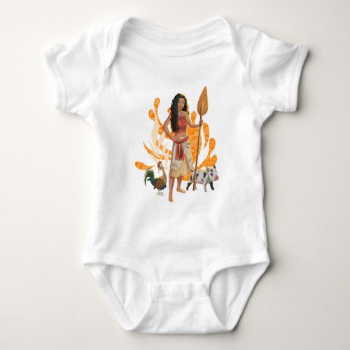Moana Live Action Wayfinder Pua Heihei Graphic Baby Bodysuit