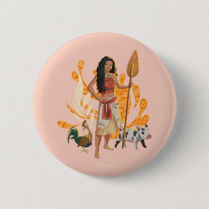 Moana Live Action Wayfinder Pua Heihei Graphic Button