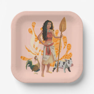 Moana Live Action Wayfinder Pua Heihei Graphic Paper Plates