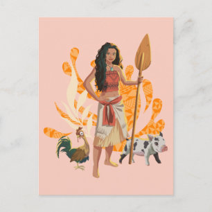 Moana Live Action Wayfinder Pua Heihei Graphic Postcard