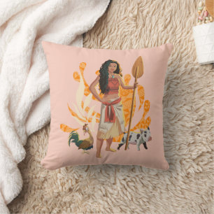 Moana Live Action Wayfinder Pua Heihei Graphic Throw Pillow