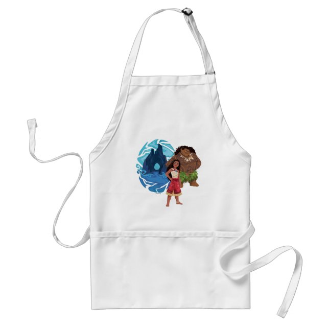 Moana & Maui Adventures in Oceania Adult Apron (Front)