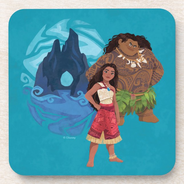 Moana & Maui Adventures in Oceania Beverage Coaster (Front)