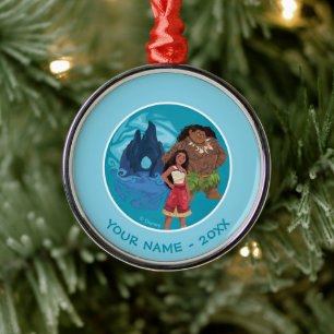 Moana & Maui Adventures in Oceania Metal Ornament