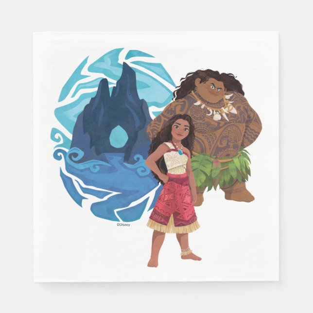 Moana & Maui Adventures in Oceania Napkins (Front)