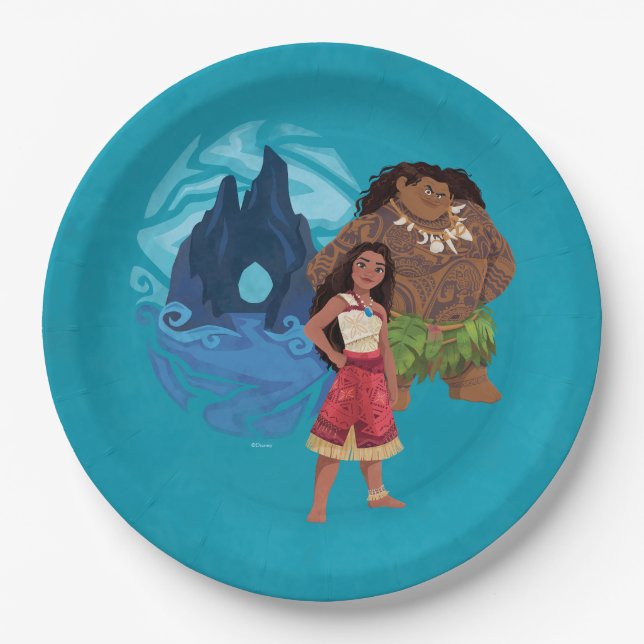 Moana & Maui Adventures in Oceania Paper Plates (Front)
