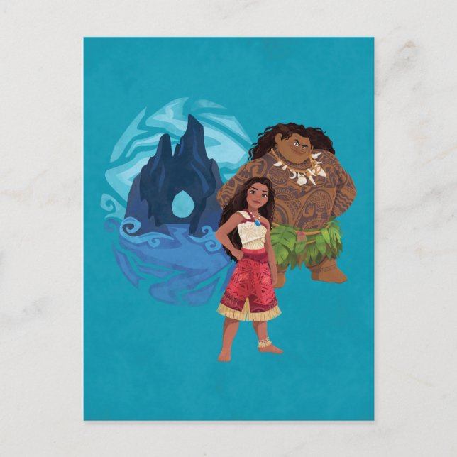 Moana & Maui Adventures in Oceania Postcard (Front)