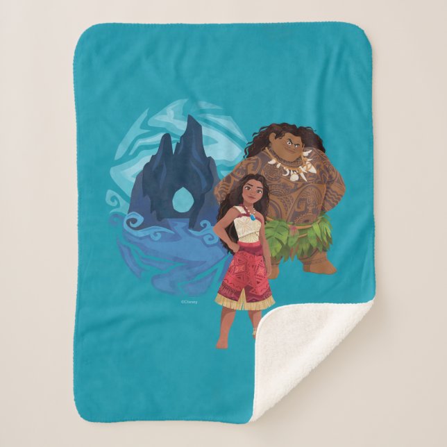 Moana & Maui Adventures in Oceania Sherpa Blanket (Front)