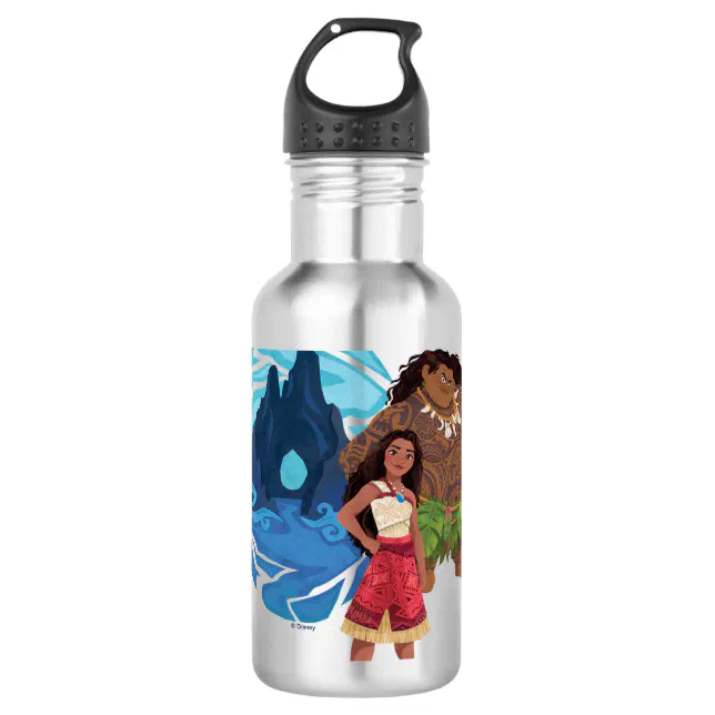 Zazzle Moana & Maui Adventures in Oceania Water Bottle
