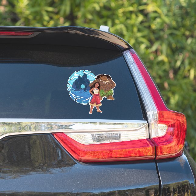 Moana & Maui Adventures in Oceania Sticker (Car Side)