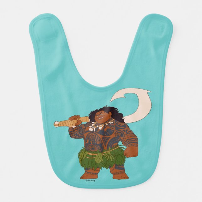 Moana | Maui - Hook Has The Power Baby Bib (Front)