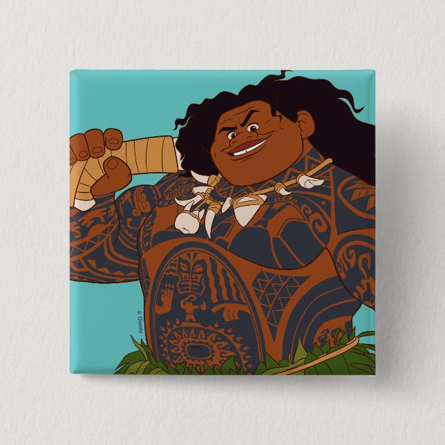 Moana | Maui - Hook Has The Power Pinback Button (Front)