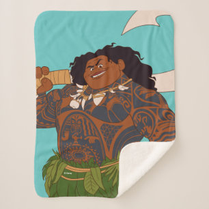Moana   Maui - Hook Has The Power Sherpa Blanket