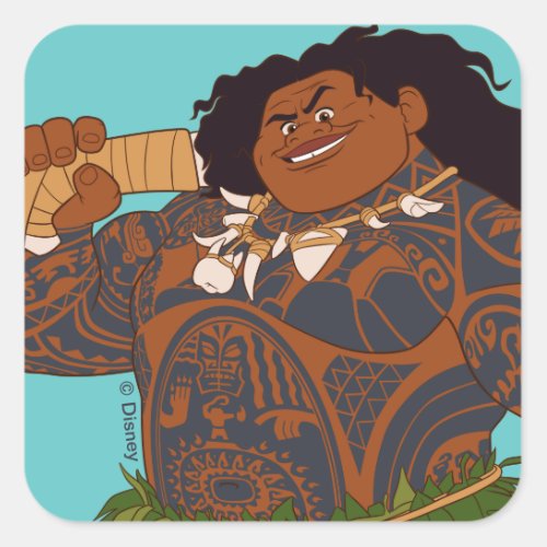Moana  Maui _ Hook Has The Power Square Sticker