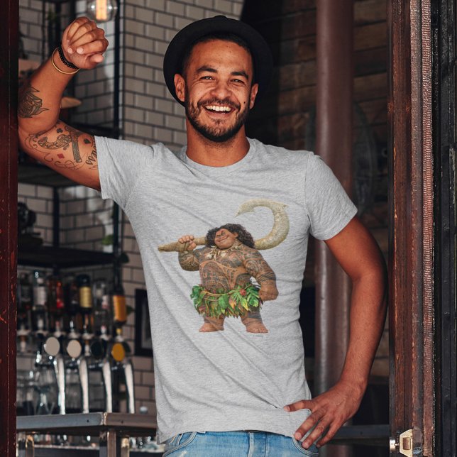 Moana | Maui - Hook Has The Power Tri-Blend Shirt (Person wearing t-shirt)