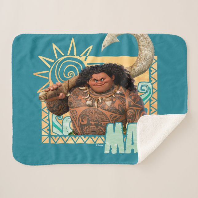 Moana | Maui - Original Trickster Sherpa Blanket (Front (Horizontal))