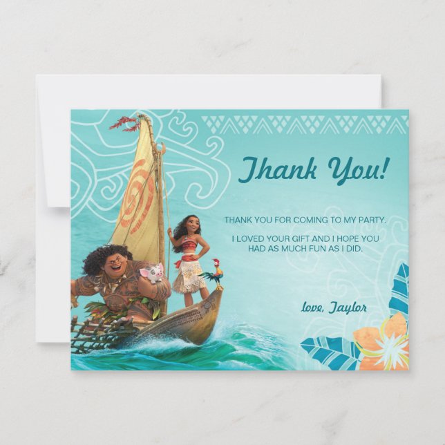 Moana | Oceania Birthday  Thank You Card (Front)