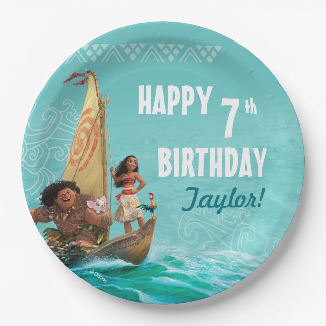 Moana | Oceanic Birthday Paper Plates (Front)