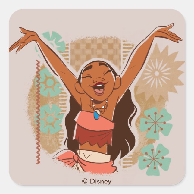 Moana | One With The Waves Square Sticker (Front)