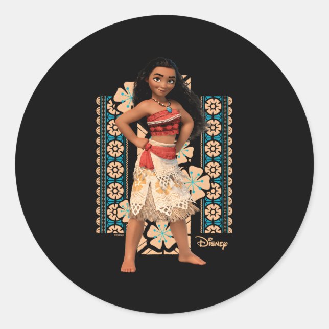 Moana Orange And Blue Classic Round Sticker (Front)