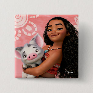 Moana Pacific Island Girl Button