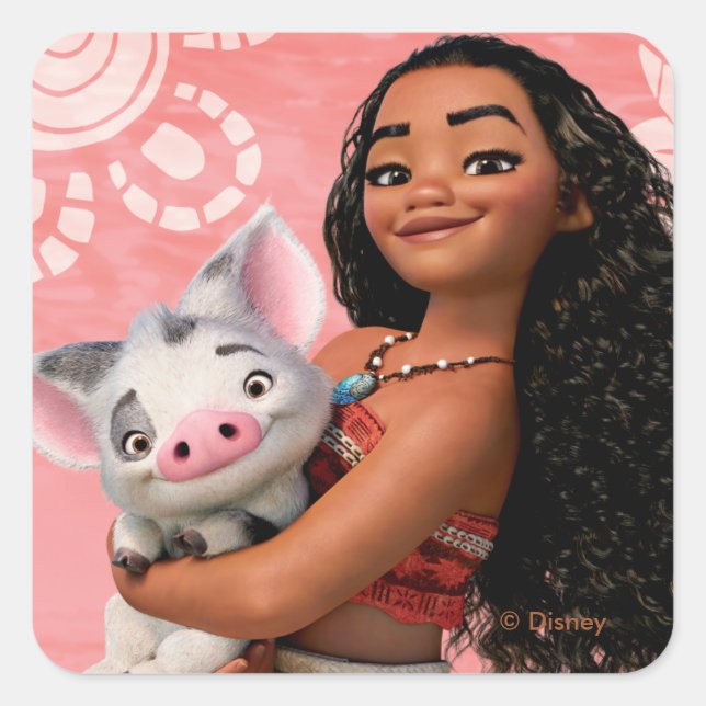 Moana | Pacific Island Girl Square Sticker (Front)
