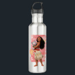 Moana | Pacific Island Girl Water Bottle<br><div class="desc">Let us introduce Moana and her adorable best friend,  Pua from Disney's awesome animated adventure. Here we see the Polynesian princess holding her precious pot-bellied pig against a tropical background. Kids will love this fun and colorful design of the island goddess and her cute little pet!</div>