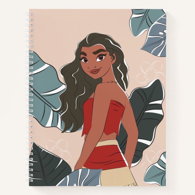 Moana Pastel Floral Graphic Notebook (Front)